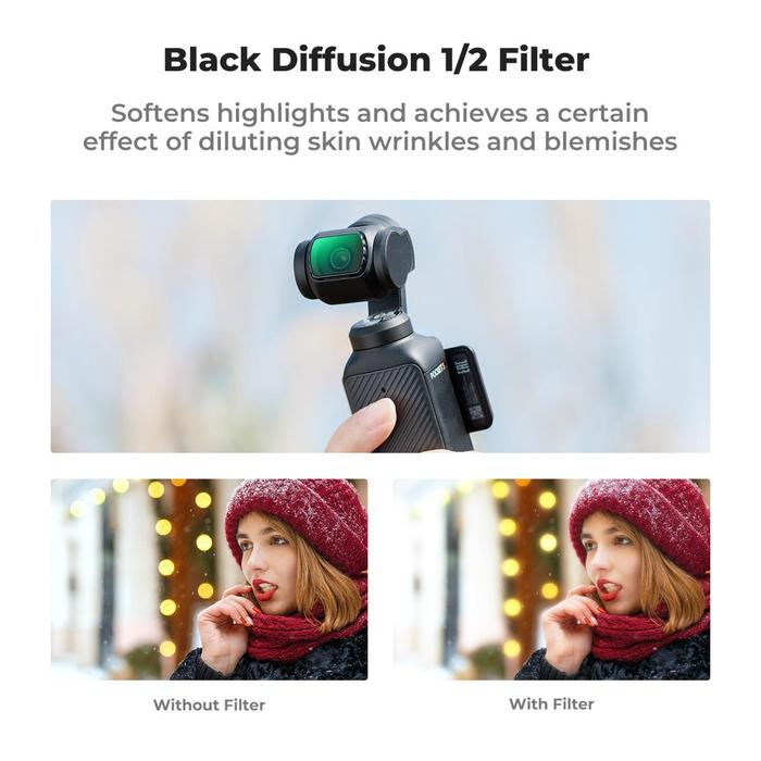 K&F Concept Black Mist 1/2 Filter For DJI Osmo Pocket 3 KNF Concept Black Diffusion Filter · 5