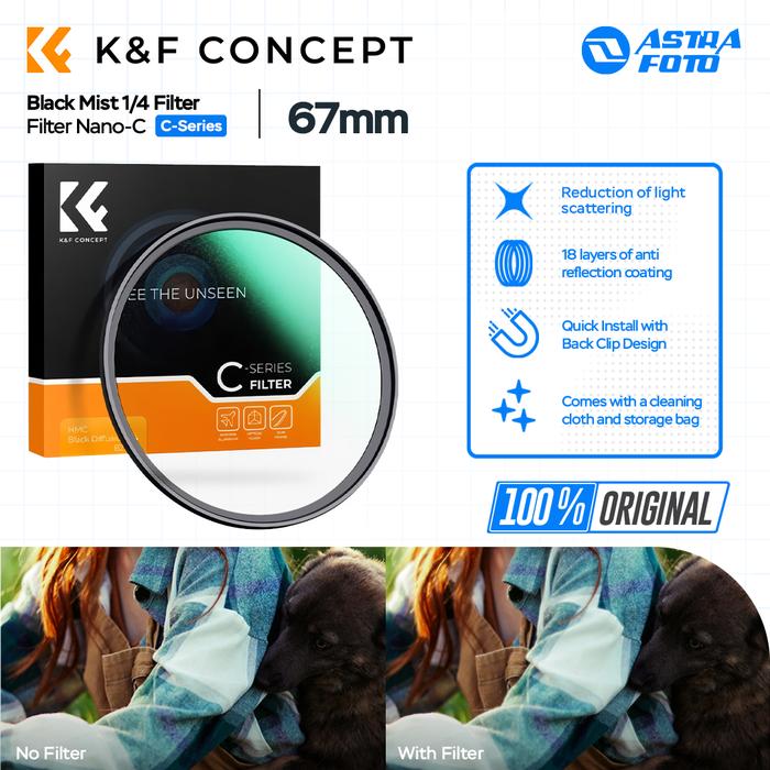 KNF Concept KNF Concept 67mm Lens Filter Nano-C Black Mist 1/4 Filter K&F Concept Black Diffusion