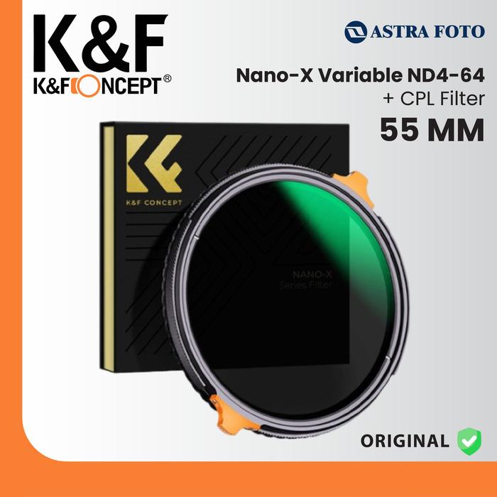 KNF Concept KNF Concept 55mm Filter Nano-X Variable ND4-64 + CPL K&F Filter Lensa