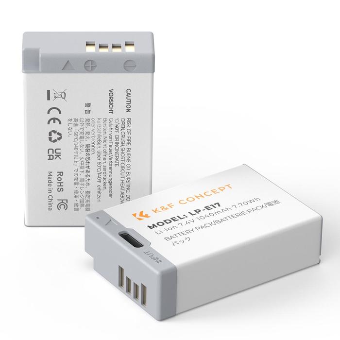 K&F Concept LP-E17 Battery with USB C Fast Charging for Canon EOS RP R10, R8, R50, EOS M3, M5, M6, EOS 200D, 77D, 750D, 760D, 800D, 8000D KNF Concept Baterai LPE17 - 1pc Battery · 2