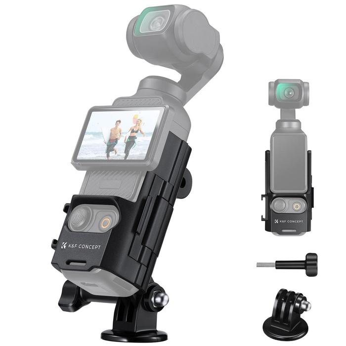 KNF Concept Adaptor Expansion Mount For DJI Osmo Pocket 3 With Cold Shoe & 1/4 Screw Hole Mounting Bracket K&F Concept - Gambar 2