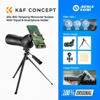 KNF Concept 20x-60x Teropong Monocular Scopes With Tripod & Smartphone Holder Binocular 20x60-BAK4 K&F Concept