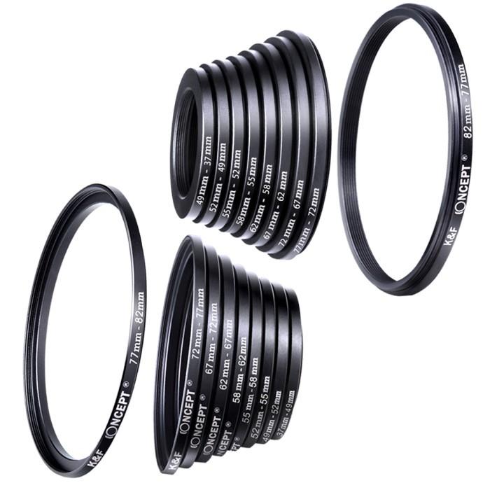 KNF Concept 18in1 Lens Filter Adapter 9 Step Up Ring 9 Step Down K&F · 2