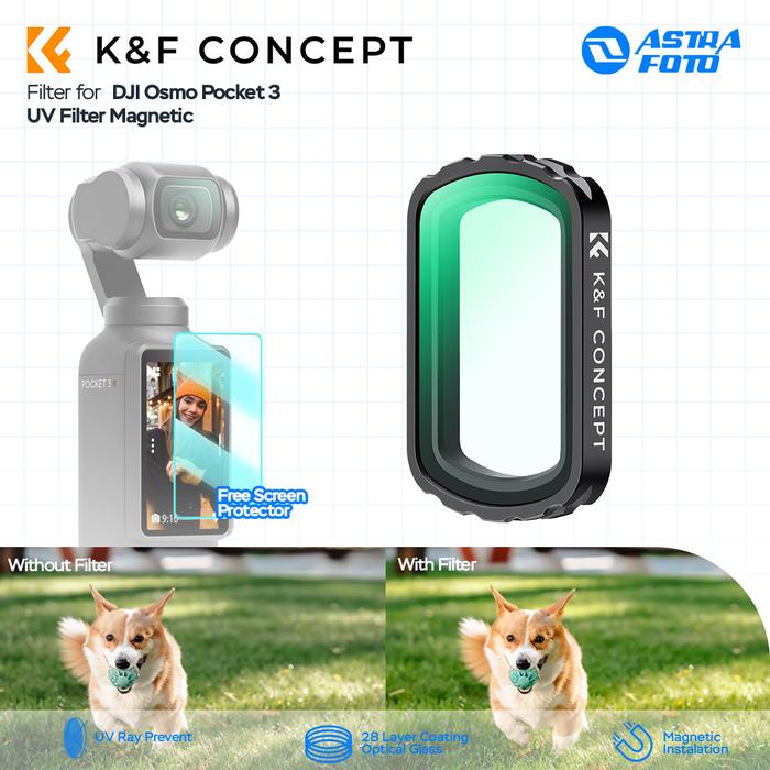 KNF Concept K&F Concept UV Filter Magnetic For DJI Osmo Pocket 3 Protector MCUV Optical Glass Nano UV KNF Concept