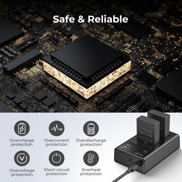 KNF Concept LP-E12 Battery For Canon Baterai & Charger For EOS M50 M100 M200 M10 100D K&F Concept - Kit 2 Battery+Charger · 6