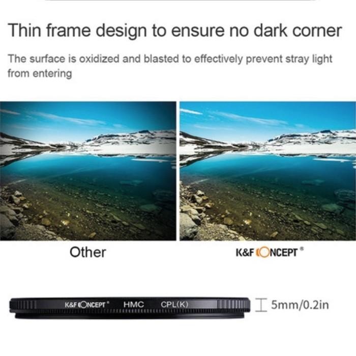 KNF Concept 58mm Slim CPL Filter Multi Coating + German Optics K&F · 5