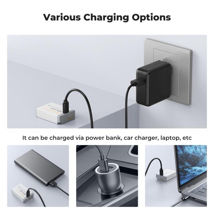 K&F Concept LP-E17 Battery with USB C Fast Charging for Canon EOS RP R10, R8, R50, EOS M3, M5, M6, EOS 200D, 77D, 750D, 760D, 800D, 8000D KNF Concept Baterai LPE17 - 1pc Battery · 7