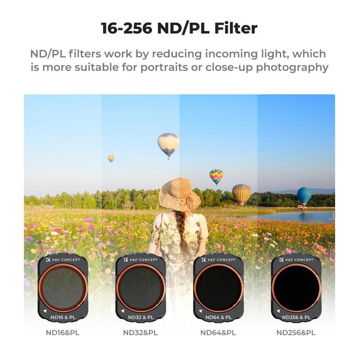 K&F Concept Filter UV + CPL + ND16/PL + ND32/PL + ND64/PL + ND256/PL For DJI Osmo Pocket 3 KNF Concept 6-Pack Filters · 6