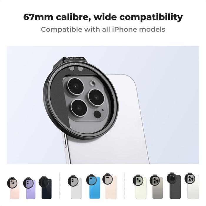 KNF Concept 67mm CPL Magnetic Phone Filter With Cold Shoe For Smartphone HP Samsung iPhone K&F Concept Filter Kit - Gambar 5