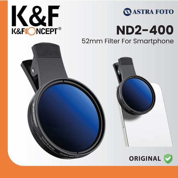KNF Concept KNF CONCEPT Filter Variable ND2-400 - 52mm Clip For HP Smartphone iPhone Samsung Xiaomi Realme Dll K&F Concept