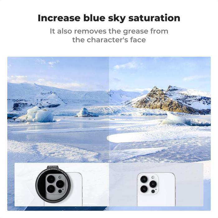 KNF Concept 67mm CPL Magnetic Phone Filter With Cold Shoe For Smartphone HP Samsung iPhone K&F Concept Filter Kit - Gambar 6