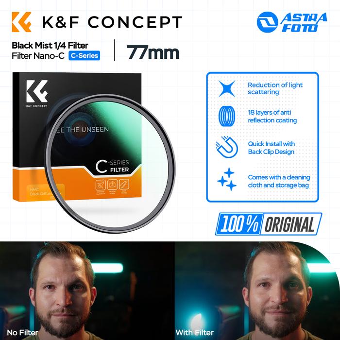 KNF Concept KNF Concept 77mm Lens Filter Nano-C Black Mist 1/4 Filter K&F Concept Black Diffusion