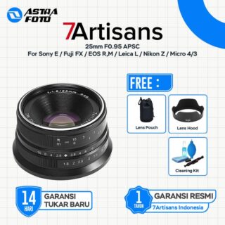 7Artisans 25mm F/1.8 APSC Lens For Sony E Mount - Fujifilm FX - Canon EOS M - M4/3 Lensa Kamera - SONY E