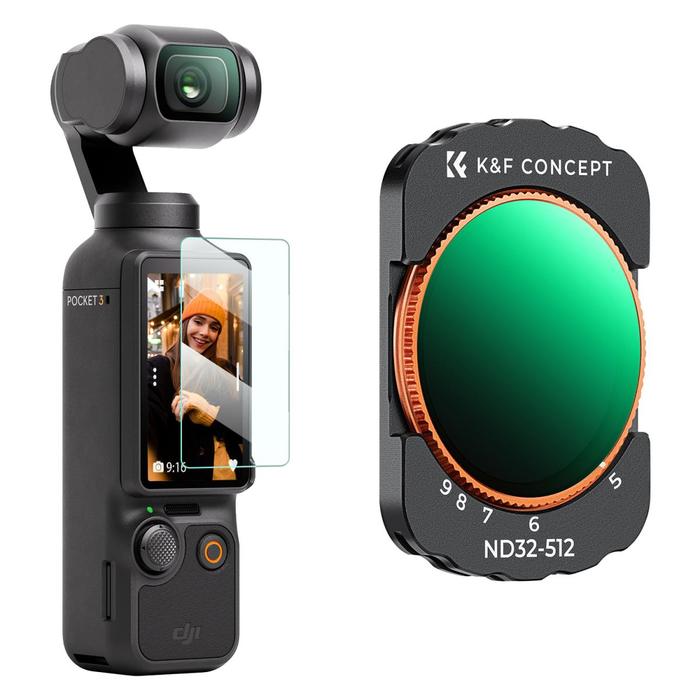 K&F Concept Variable ND32-512 Filter For DJI Osmo Pocket 3 Magnetic Filter Nano Coating VND KNF Concept · 2