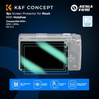 KNF Concept 3pc Antigores For Ricoh GRIII / GRIIIx / GR III X HDF Tempered Glass Screen Protector ScreenGuard K&F Concept Ricoh Diary Street Urban OTH HDF