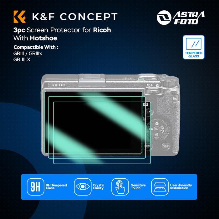 KNF Concept KNF Concept 3pc Antigores For Ricoh GRIII / GRIIIx / GR III X HDF Tempered Glass Screen Protector ScreenGuard K&F Concept Ricoh Diary Street Urban OTH HDF