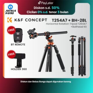 KNF Concept T254A7 Tripod Kamera Horizontal Rotation Tripod T254A7 with Ballhead Kit K&F Concept Free Holder