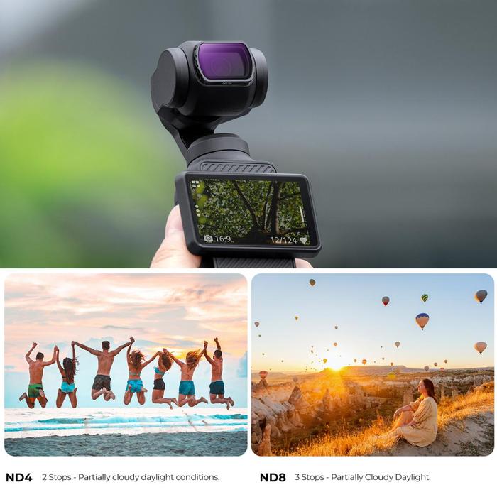 K&F Concept Filter CPL + ND4 + ND8 For DJI Osmo Pocket 3 KND Concept 3-Pack Filters · 4
