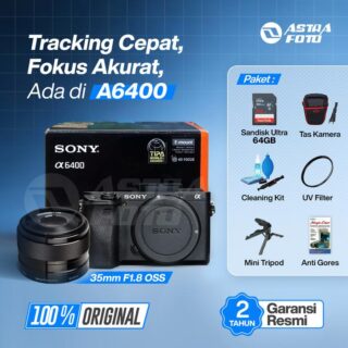 Sony Alpha A6400 + 35mm F1.8 OSS Garansi Resmi Sony Indonesia
