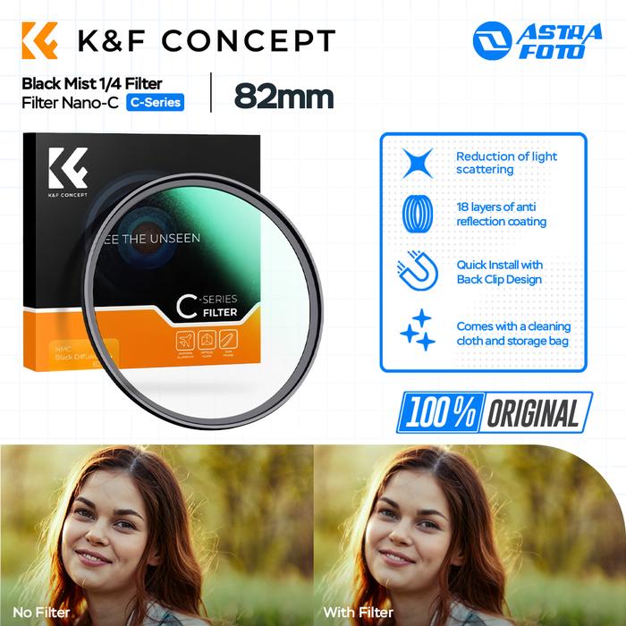 KNF Concept KNF Concept 82mm Lens Filter Nano-C Black Mist 1/4 Filter K&F Concept Black Diffusion