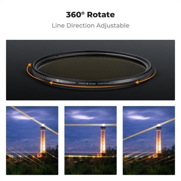 K&F Concept Gold Streak 49mm Filter Nano-X Anamorphic Flare Like Effects KNF Concept · 5
