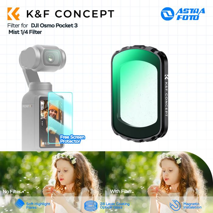 KNF Concept K&F Concept Black Diffusion Mist 1/4 Filter For DJI Osmo Pocket 3 KNF Concept