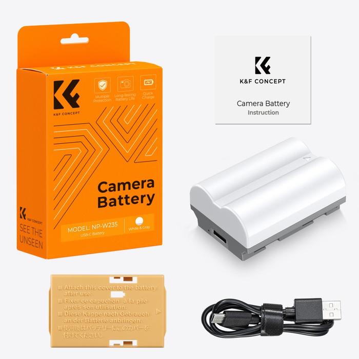 KNF Concept NP-W235 Battery With Type C Fast Charging Port For Fujifilm NPW235 Baterai K&F Concept - 1pc Battery · 4