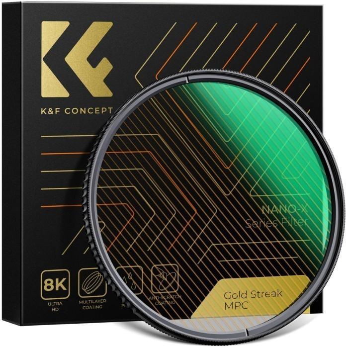 K&F Concept Gold Streak 58mm Filter Nano-X Anamorphic Flare Like Effects KNF Concept · 2