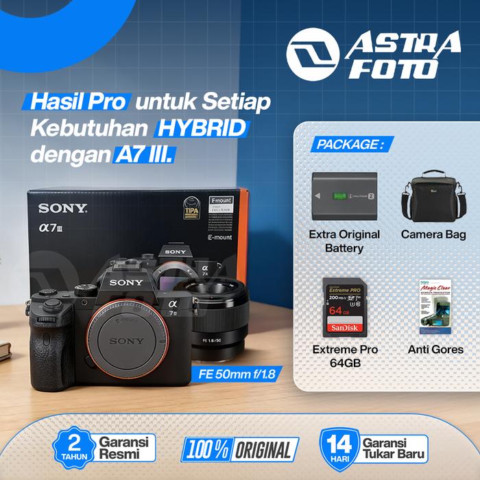 Sony Alpha A7iii Kit Lens Fe 50mm F1.8 / A7 III / A7 Mark III - Komplit · 2