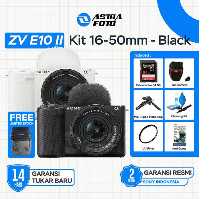 Sony ZV E10 II Sony ZVE10 Mark II Mirrorless Camera Body Only / Kit 16-50mm GARANSI RESMI - Body Only, Black · 2