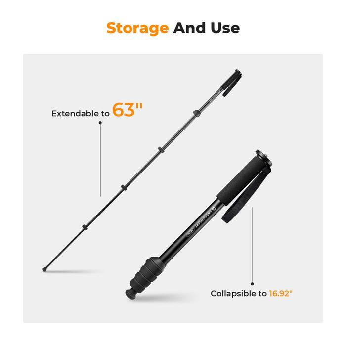 KNF Concept Travel Monopod MS16 For Kamera & Handphone Selfie Stick K&F · 2