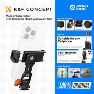 KNF Concept 360° Mobile Phone Holder HP Smartphone with Cold Shoe Mount Alumunium Alloy K&F Concept