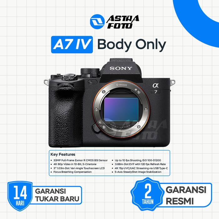 Sony Sony A7IV Body Only - Sony A7 IV - Sony A7M4 - Sony A7 Mark IV - Paket Standard