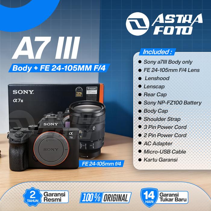 Sony A7 III / A7III Kit 24-105mm Lens Garansi Resmi - Full Frame · 2