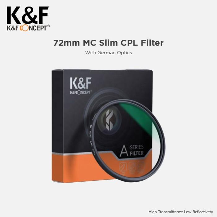 KNF Concept 72mm Slim CPL Filter Multi Coating + German Optics K&F · 2