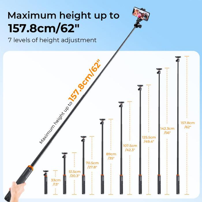 KNF Concept MS08 Tripod Mini Selfie Stick + Remote for Camera & HP Old MS04 · 3