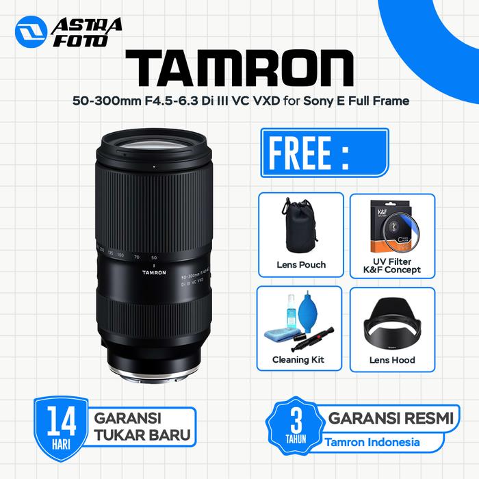 Tamron Tamron 50-300mm F4.5-6.3 Di III VC VXD Lens For Sony E-Mount Full Frame Lensa Mirrorless Garansi Resmi - Standard