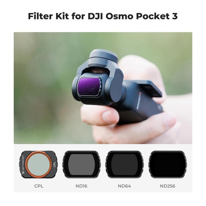 K&F Concept DJI Osmo Pocket 3 Filter CPL + ND16 + ND64 + ND256 Magnetic Multi Coated HD KNF Concept · 8