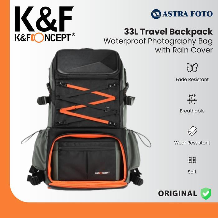 KNF Concept 33L Tas Ransel Travel Backpack Waterproof Photography K&F · 2
