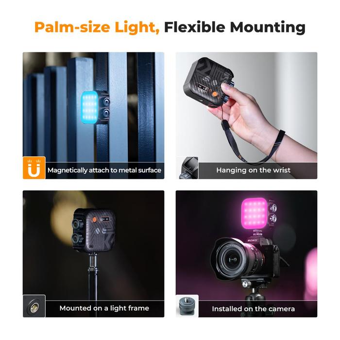 KNF Concept RGB LED Video Fill Light Portable With Magnet & Effect K&F - Biru · 5