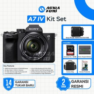 SONY Alpha A7IV Kit FE 28-70mm OSS Sony A7 IV - Garansi Resmi - Standard
