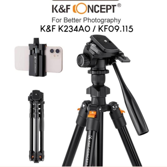 K&F CONCEPT K234A0 KNF Aluminum Tripod Pan Head Video/KF09.115 · 2