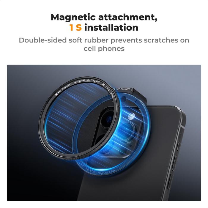 KNF Concept 67mm CPL Magnetic Phone Filter With Cold Shoe For Smartphone HP Samsung iPhone K&F Concept Filter Kit - Gambar 8