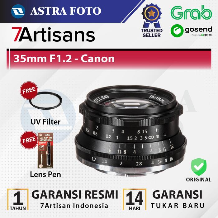 7Artisans 7Artisans 35mm F1.2 Lensa Canon M Mount EOS M100 M50 M200 M6 7Artisan