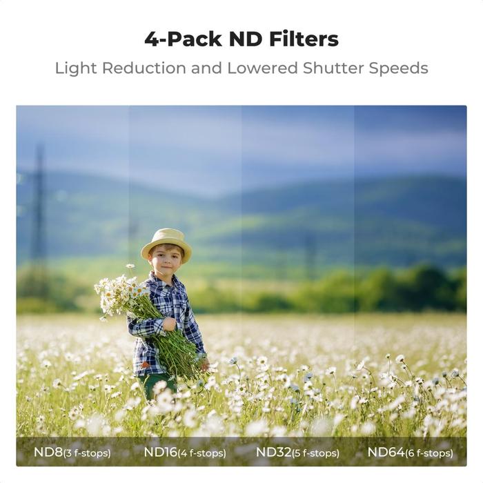 K&F Concept DJI NEO ND Filter Kit 4pcs ND8 ND16 ND32 ND64 KNF Concept 4-Pack Filter Original · 7