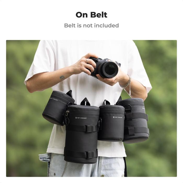 KNF Concept Camera Lens Pouch Case Waterproof Zipper Protective Carry Bag Tas Lensa K&F Concept - Small - Gambar 5