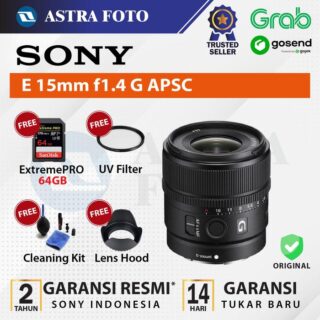 Sony E 15mm f1.4 G APSC Lens Sony 15 mm f/1.4 G - Lensa Kamera Sony - Tanpa Bonus
