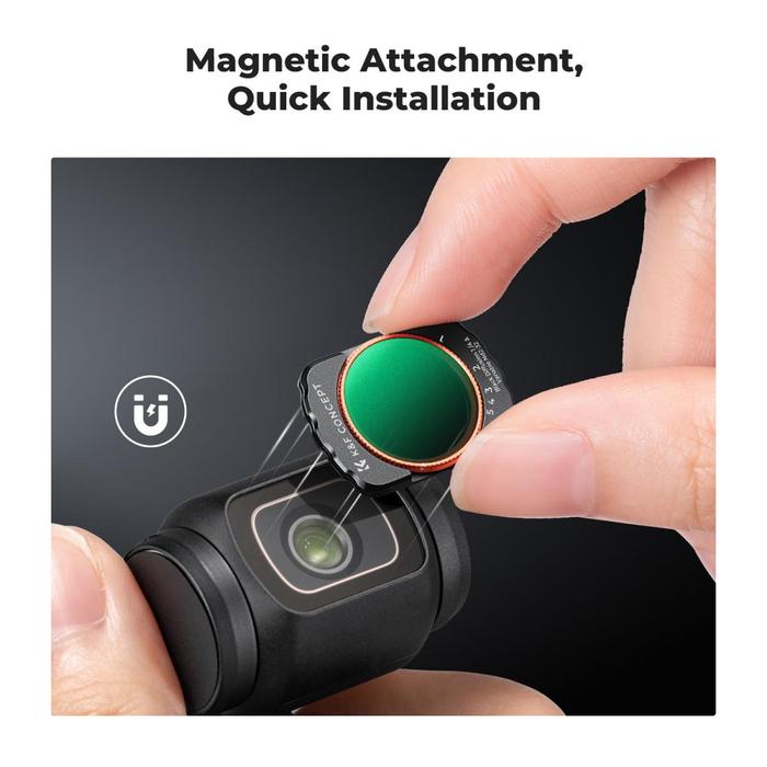 K&F Concept ND2-32 & Black Diffusion 1/4 Filter Magnetic For DJI Osmo Pocket 3 2 in 1 KNF Concept Filter · 8