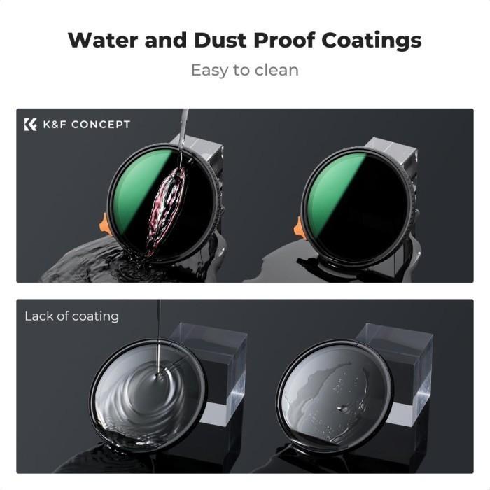 KNF Concept 77mm Filter Variable ND2-400 Nano X Coating Anti Scratch & Waterproof Pro HD Ultra Thin Lens Filter Lensa K&F Concept - Gambar 4