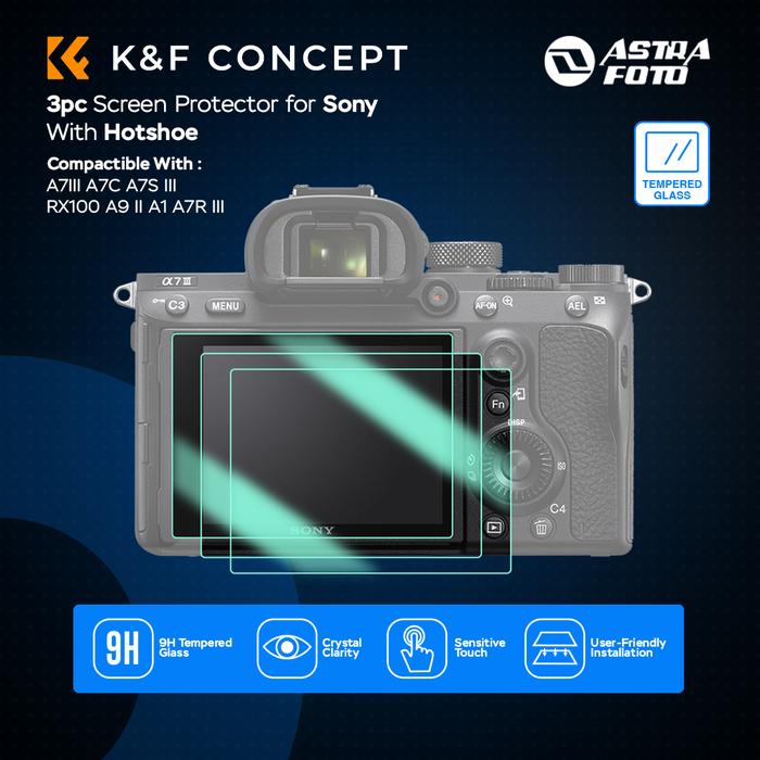 KNF Concept KNF Concept 3pc Antigores For Sony A7III A7C A7S III RX100 A9 II A1 A7R III Dll Tempered Glass 9h Screen Protector ScreenGuard K&F Concept